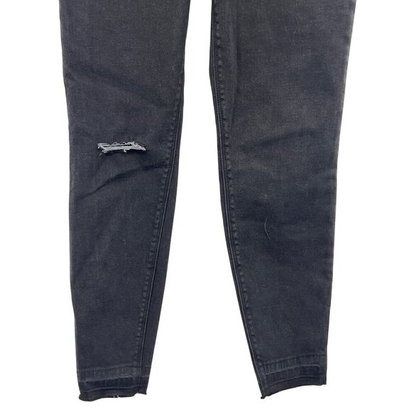 Spanx Women Skinny Black Size Medium M Distress Mid Rise Jeans Stretch New - Picture 3 of 12